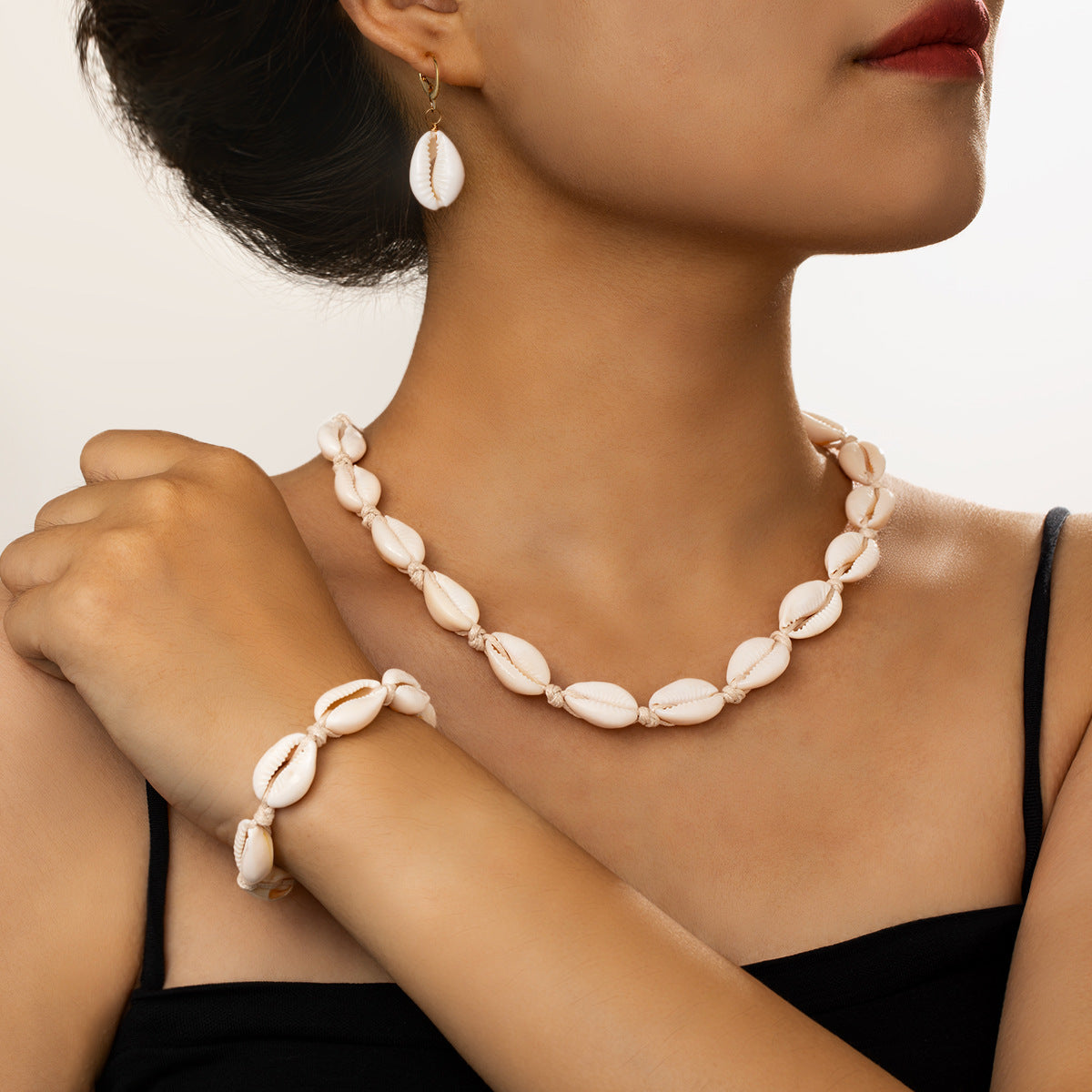 Bohemian Vacation Style Fashion Simple Shell Short Jewelry Set