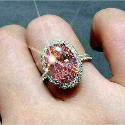 Pink Zircon Fashion Exquisite Temperament Imitation Rings