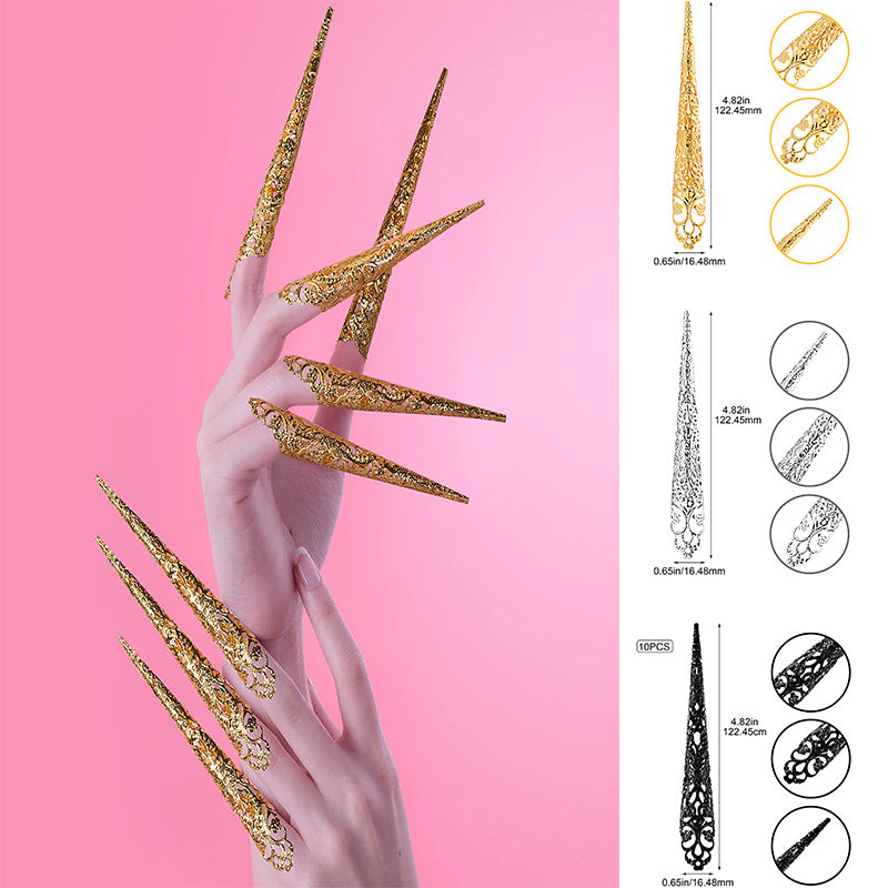 Ancient Style Antique Queen Nail Hollow Knuckle Rings