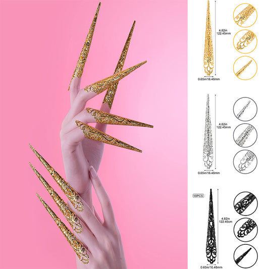 Ancient Style Antique Queen Nail Hollow Knuckle Rings