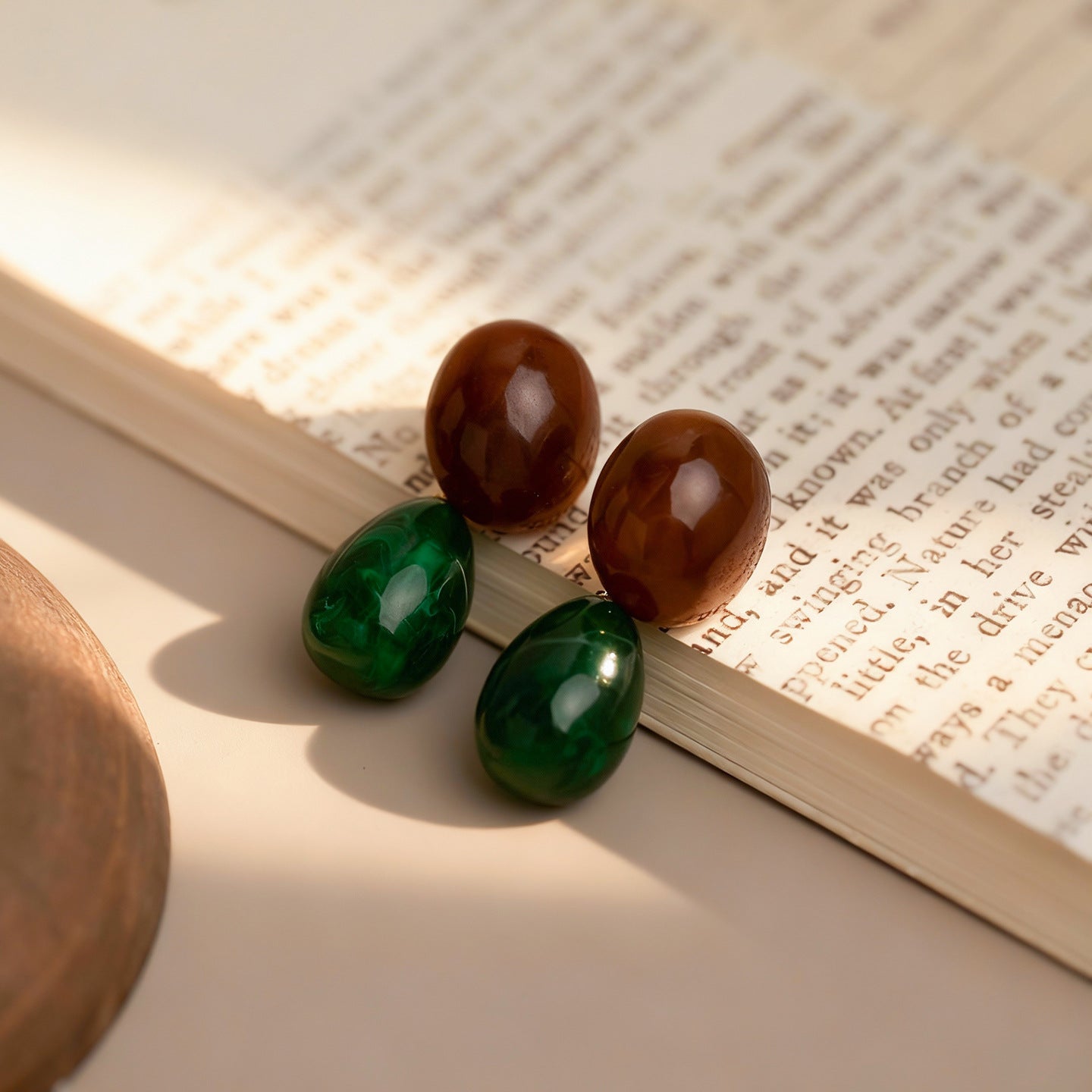 Resin Without Piercing Retro Style Drop-shaped Contrast Color Affordable Luxury Earrings