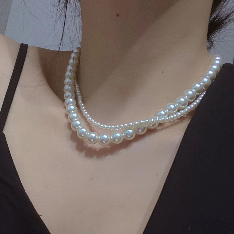 Women's Court Style Baroque Pearl Twin Fashion Necklaces