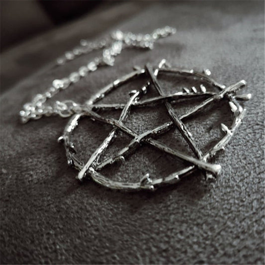 Geometric Evil Power Mark Logo Pentagram Necklaces