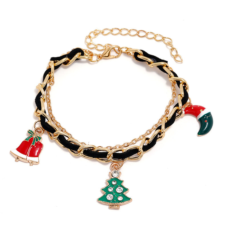 Women's Trendy Niche Creative Christmas Snowman Crutches Bracelets