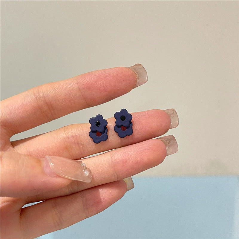 Women's Flower Royal Blue Simple Graceful Ear Clip Without Stud Earrings