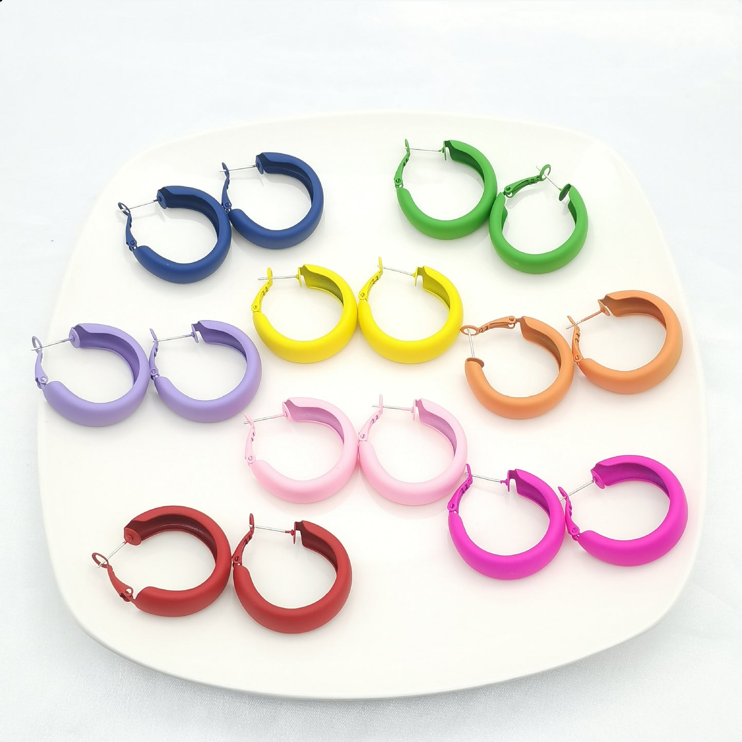 Color Circle Personality Shaped Trendy Cute Colorful Sweet Graceful Fashionable Stud Earrings