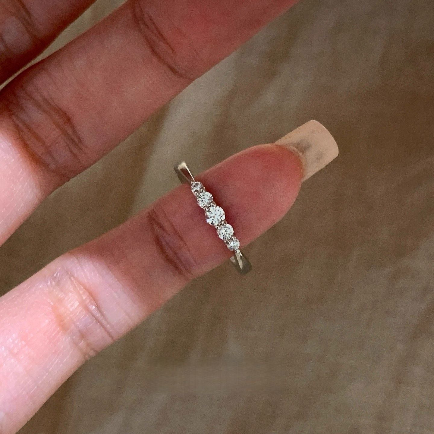 Row Diamond Design Light Luxury High Sense Finger For Ring