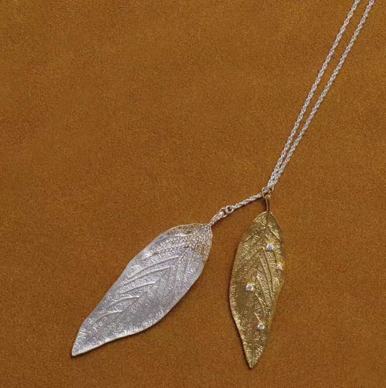 Series Laurel Leaf Two-color Pull Adjustment Necklace