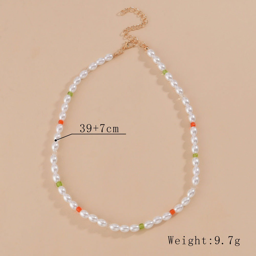 Women's Personalized Simple Pearl Mix And Match Bead Necklaces