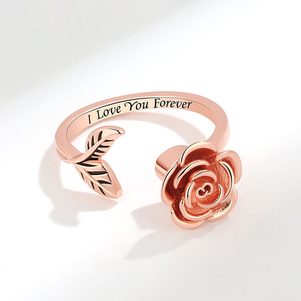 Rotatable Fashion And Trendy Style Flowers Index Finger Valentine's Rings