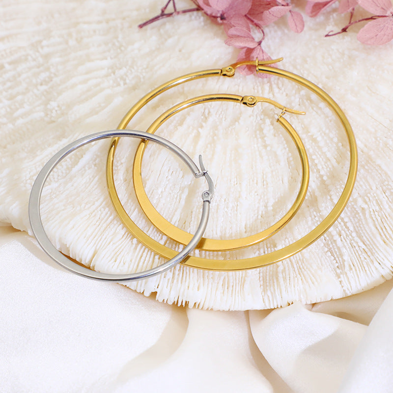 Women's Stainless Steel Minimalist Big Fashion Temperament Rings