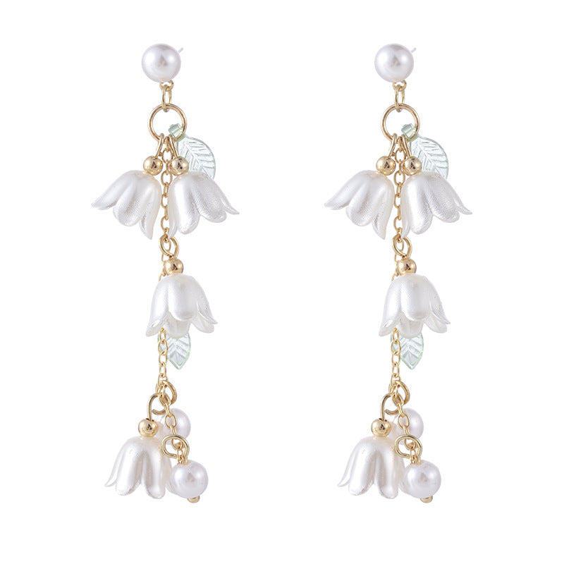 Sier Needle Sister-in-law Chen Shuting Metallic Knotted Tassel Earrings