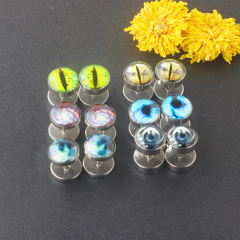 Men's Steel Barbell Fashion Dumbbell Black Street Hipster Korean Style Rings