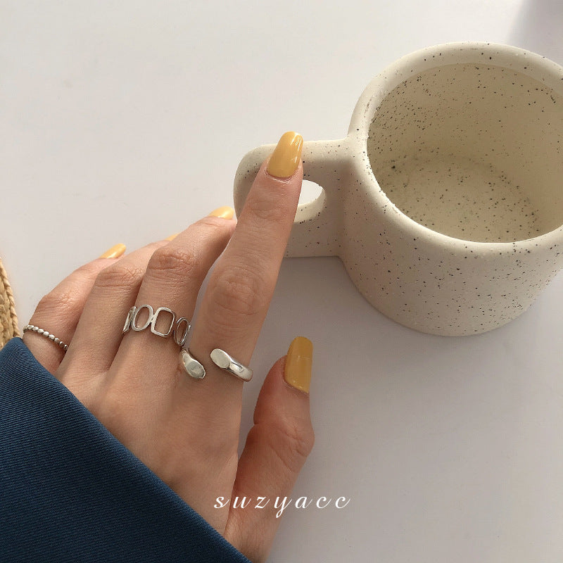 Finger Niche Chain Stitching Geometric Female Fashion Ring