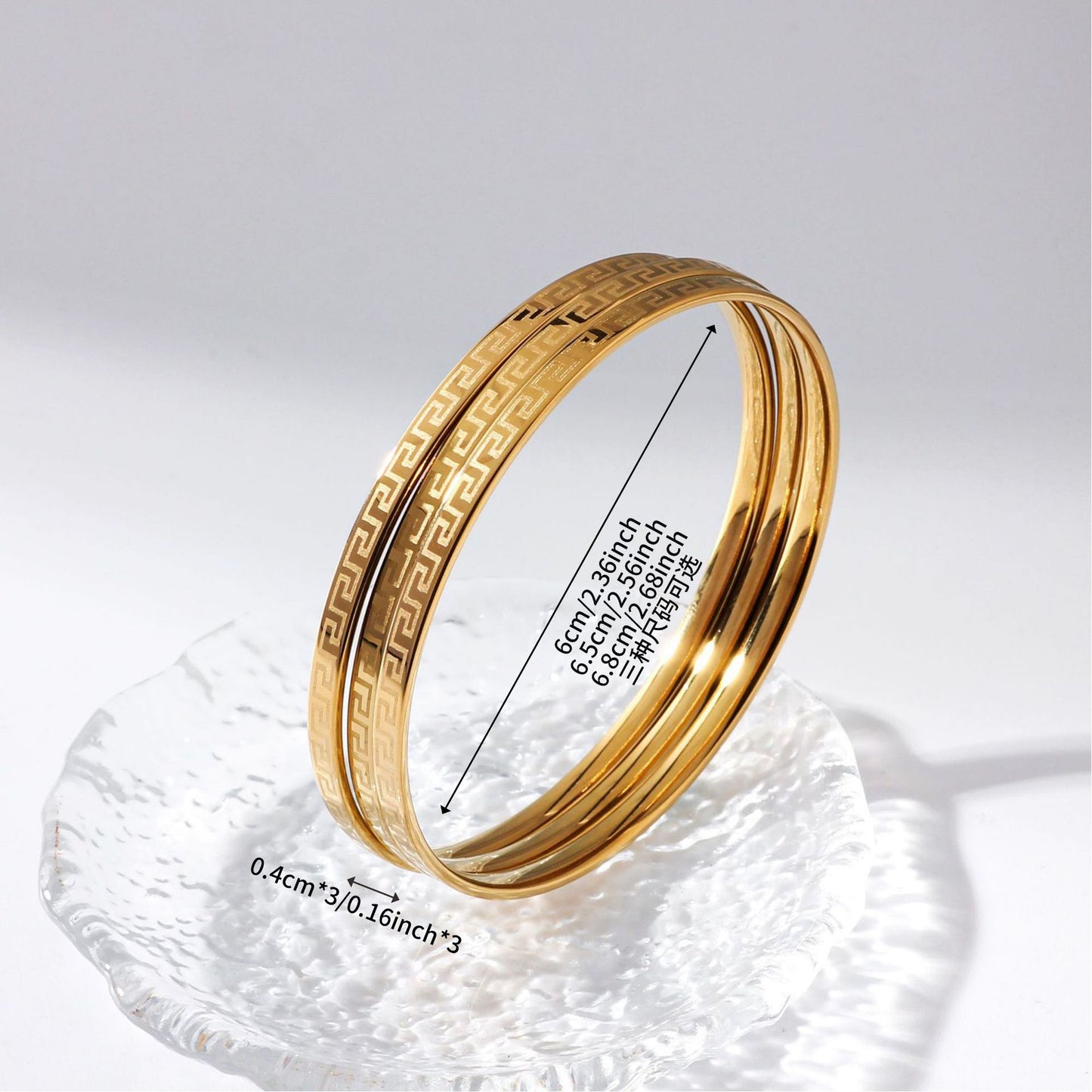 Wall Three-piece Stainless Steel Titanium No Fading Bracelet