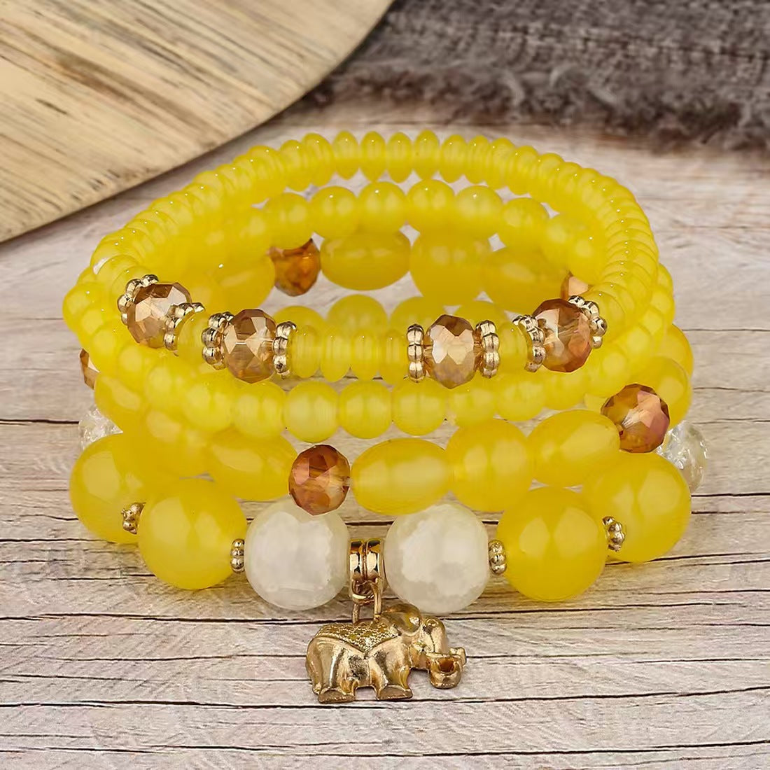 Fashion Glass Beaded Vacation Style Elephant Color Bracelet