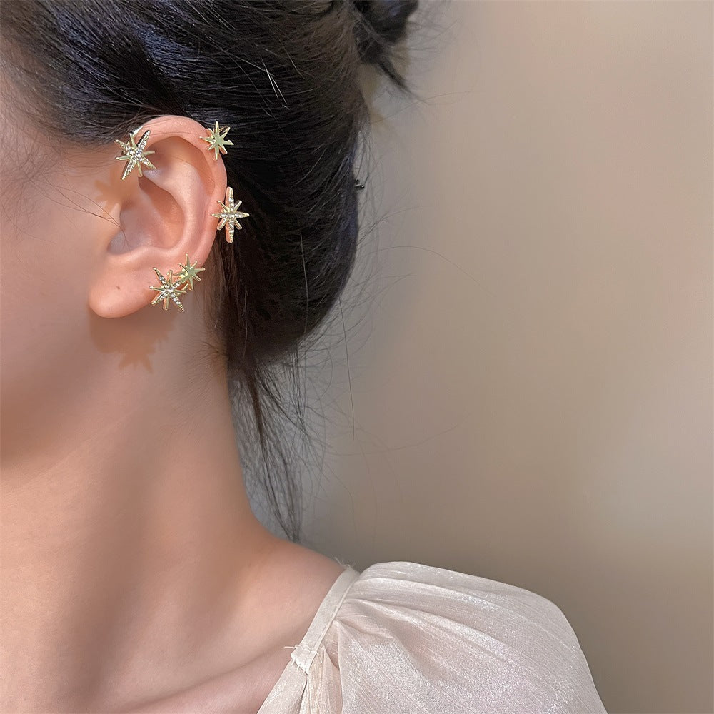 Cold Style Alloy Irregular Butterfly Ear Female Niche Personality Stud Earrings