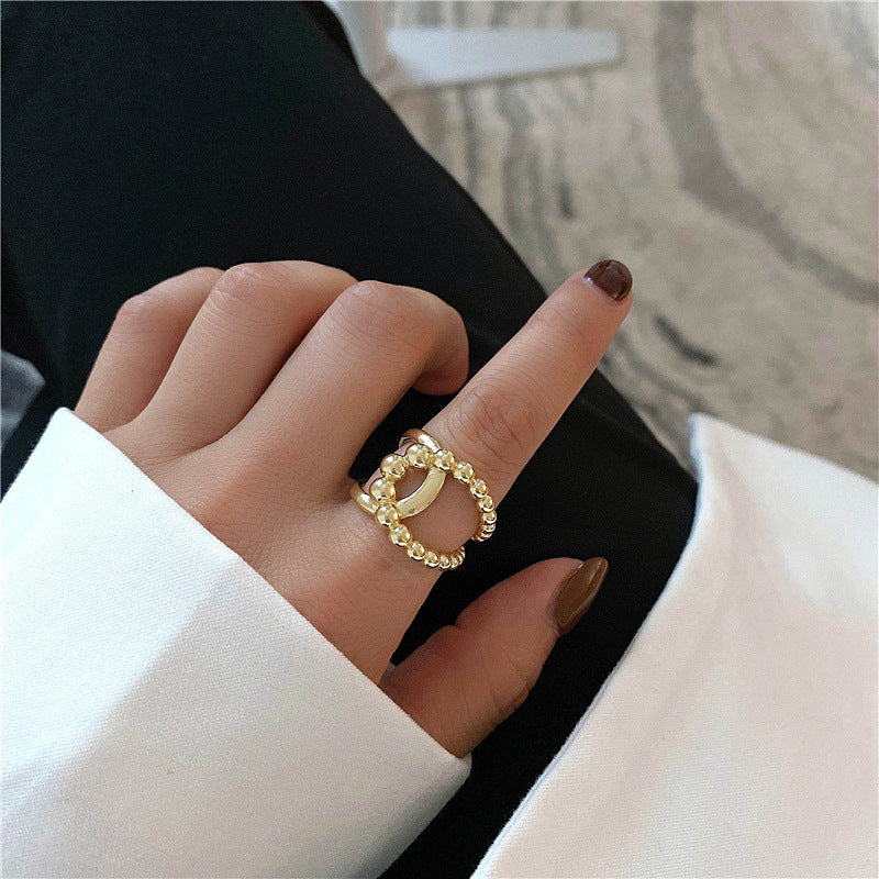 Women's Korean Retro Trendy Cold Open Minimalist Rings