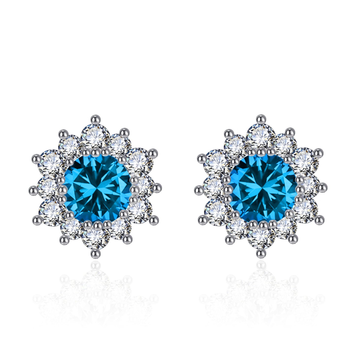 Women's Broadcast Zircon Sunflower High-grade Full Diamond Earrings