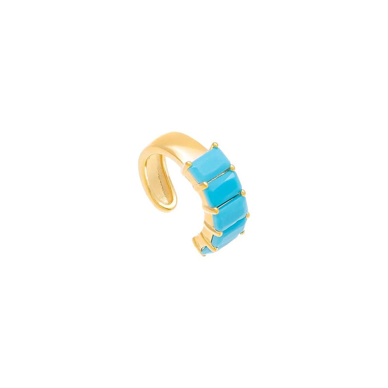 Rectangular Rhinestone Zircon Creative Personalized Light Rings