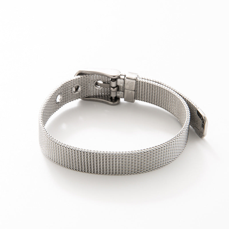 Einfache Milan-Titan-Mesh-Armbänder aus Edelstahl