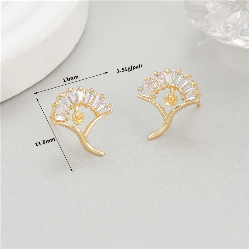 Special Interest Light Luxury High-grade Female Zircon Pearl Holder Irregular Earrings