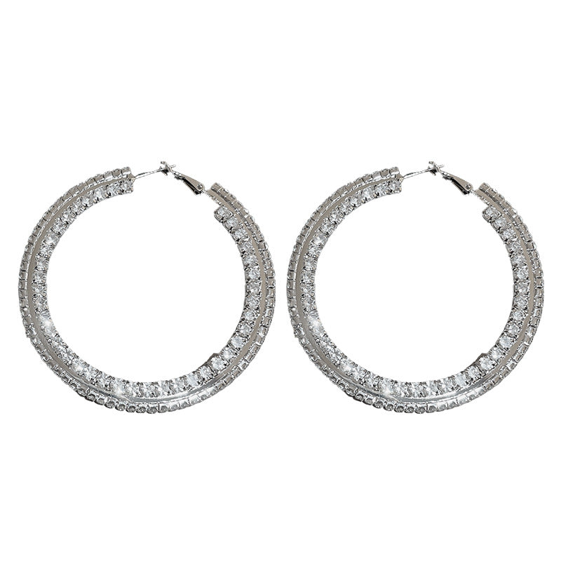 Boucles d'oreilles raffinées Round Light Luxury Sense Ear