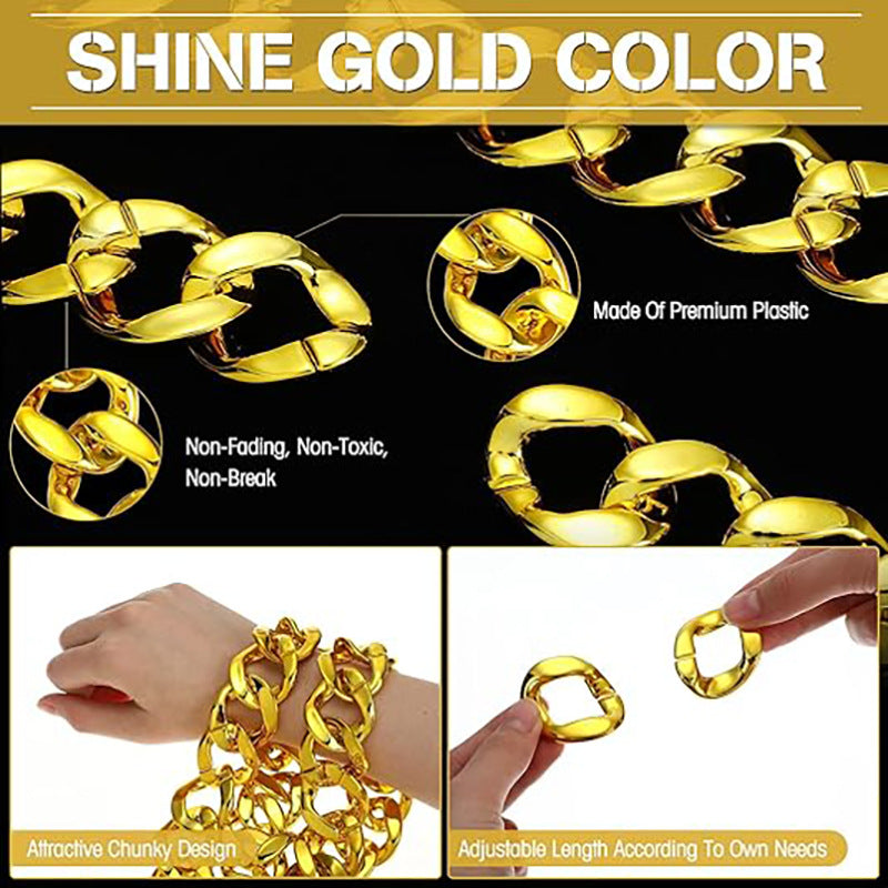 Gold Chain Big Exaggerated Super Thick Plastic Live Performance Necklaces