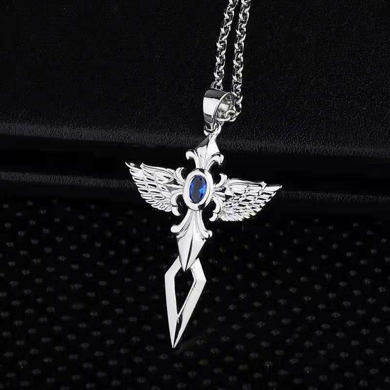 Women's & Men's Angel Wings And Fashionable Street Pendant Personality Disco Necklaces