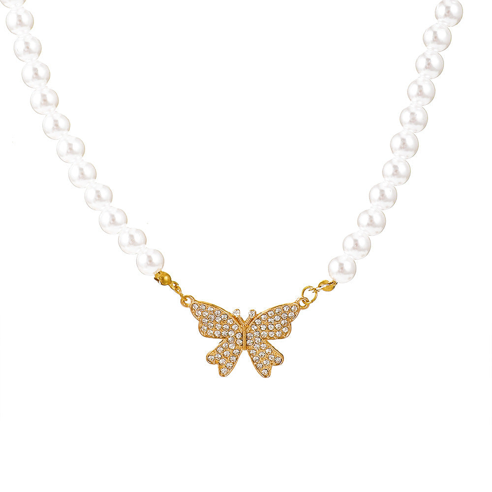 Butterfly Pearl Design Simple And Stylish Personality Necklaces