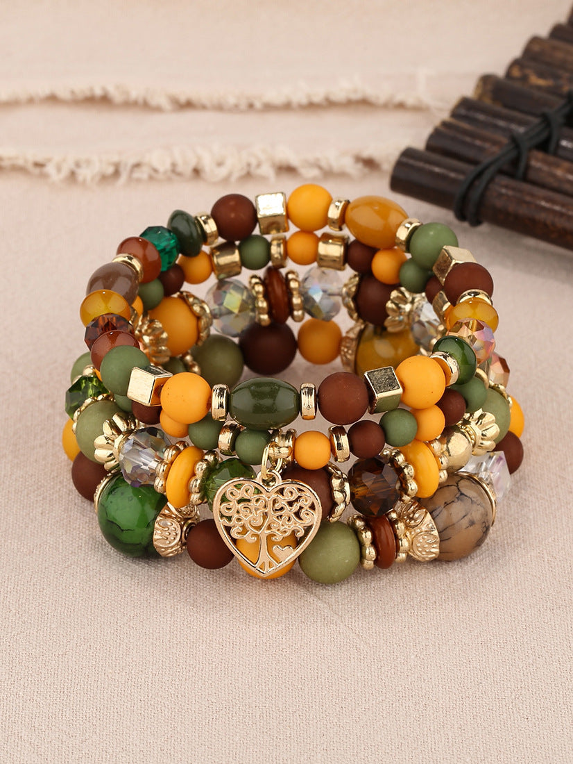 Fashion Bohemian Ethnic Style Crystal Peach Bracelets