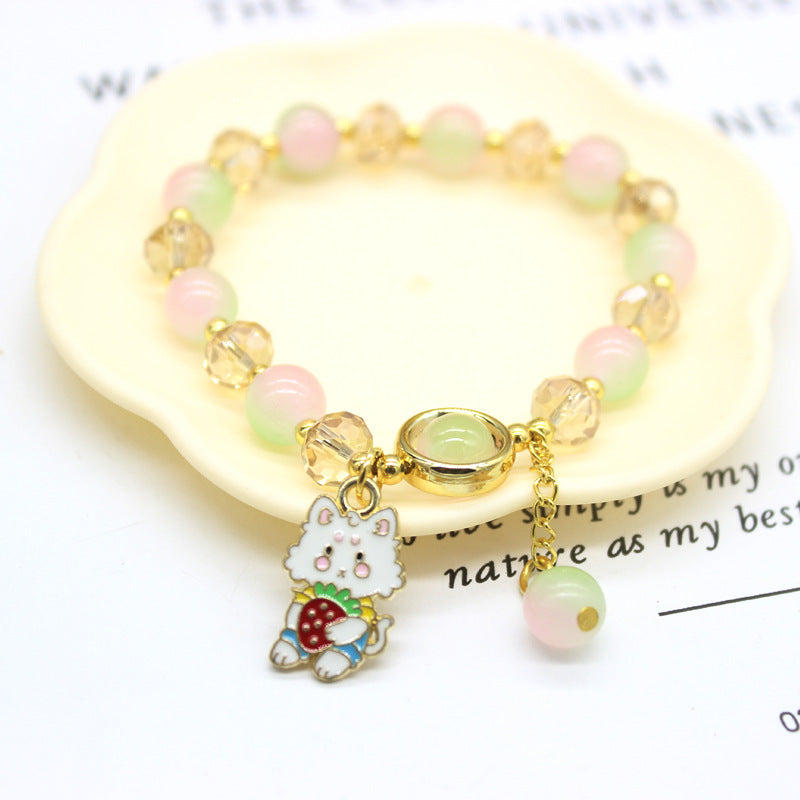 Ice Crystal Cartoon Jade Dog Clow Bracelets