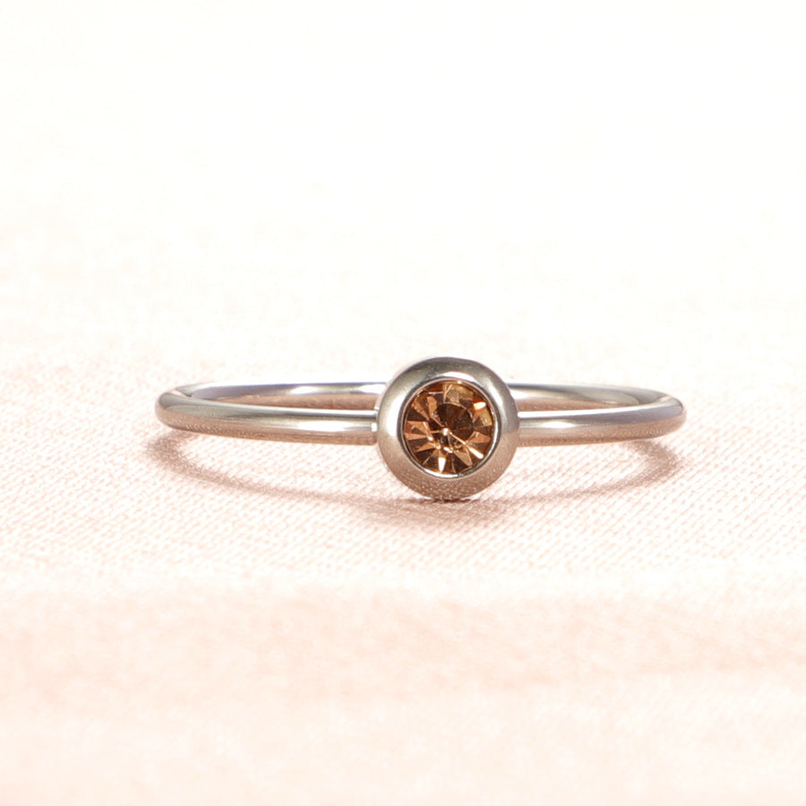 With Birthday Stone Personality Simple Birthstone Rings