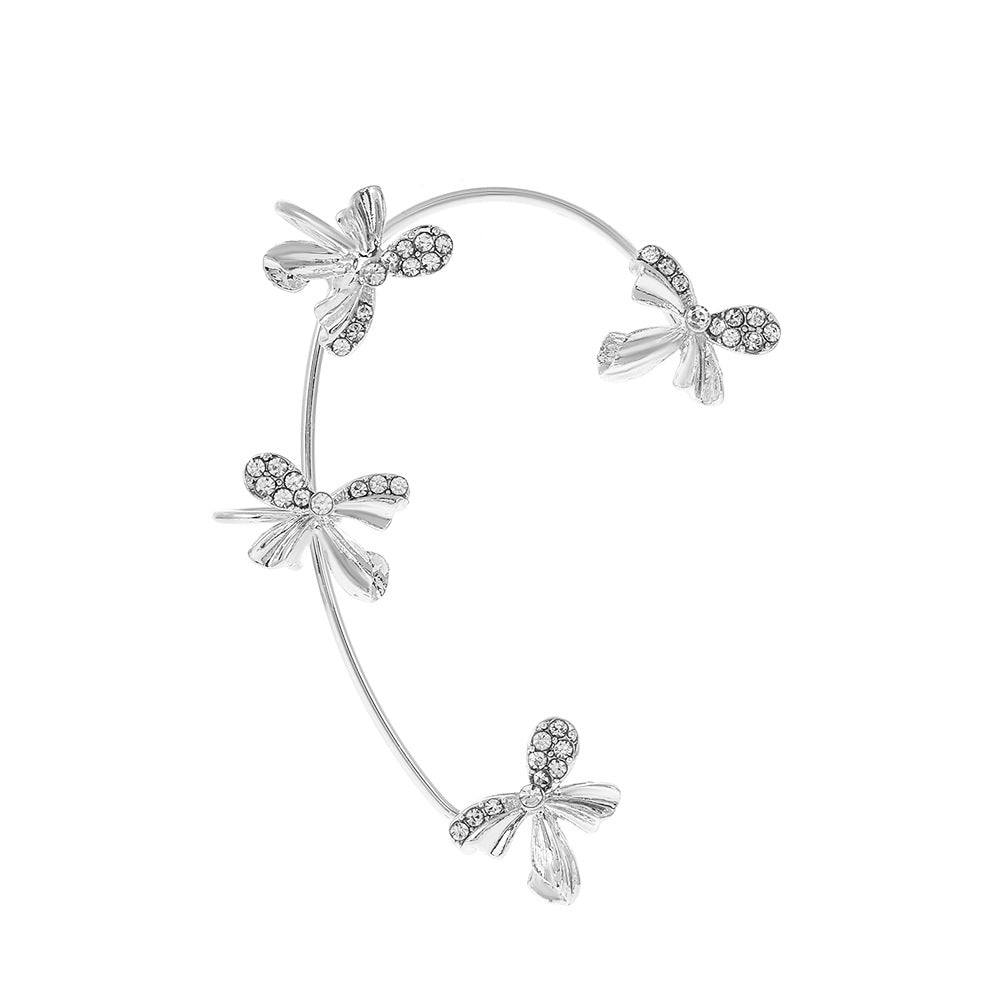 Diamond Butterfly Female Fashion Exaggerated Wings Ear Clip