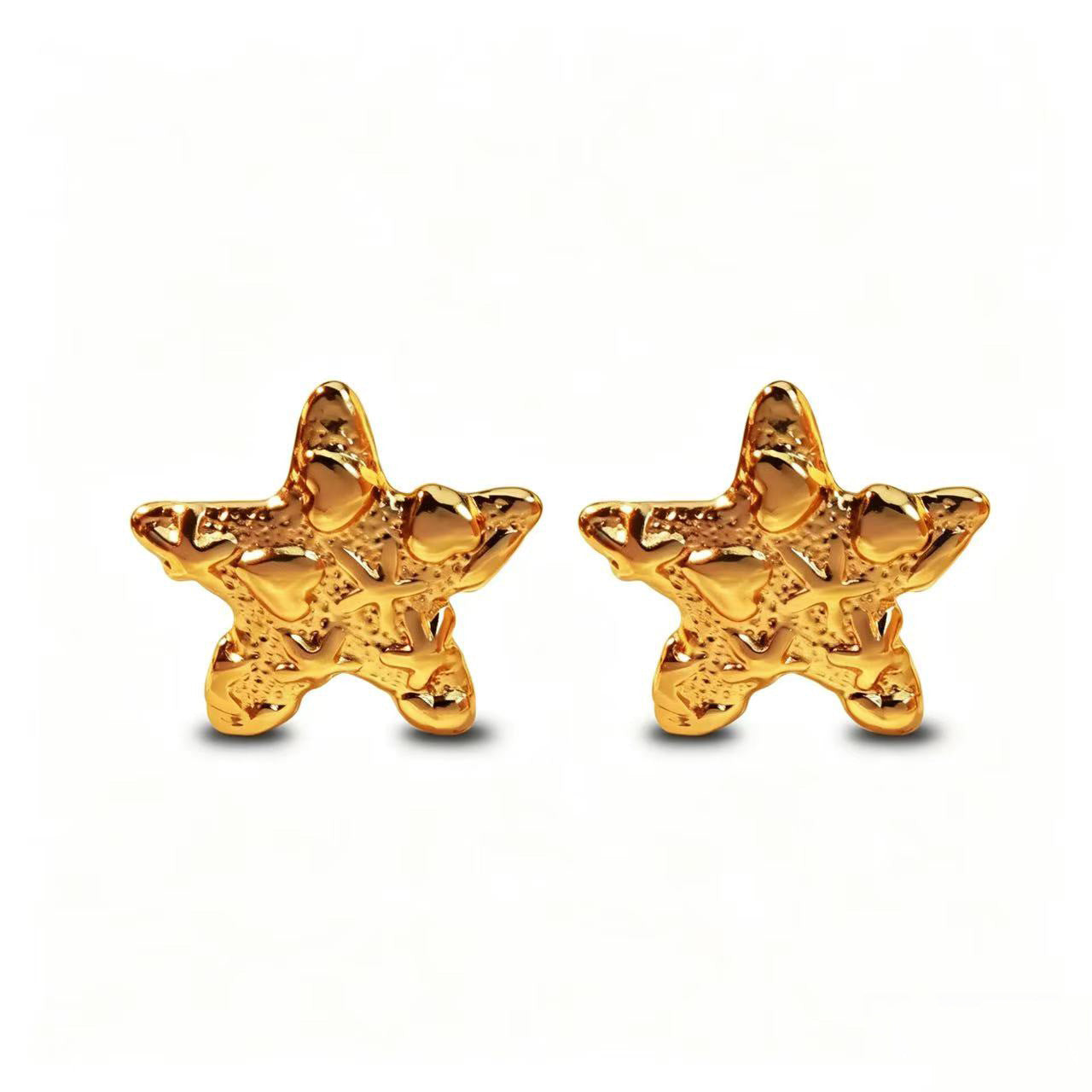 Women's Stainless Steel Light Luxury High-grade Titanium Gold-plated Stud Earrings