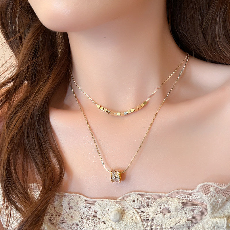 Women's Twin Light Luxury Minority Titanium Steel Clavicle Chain Necklaces