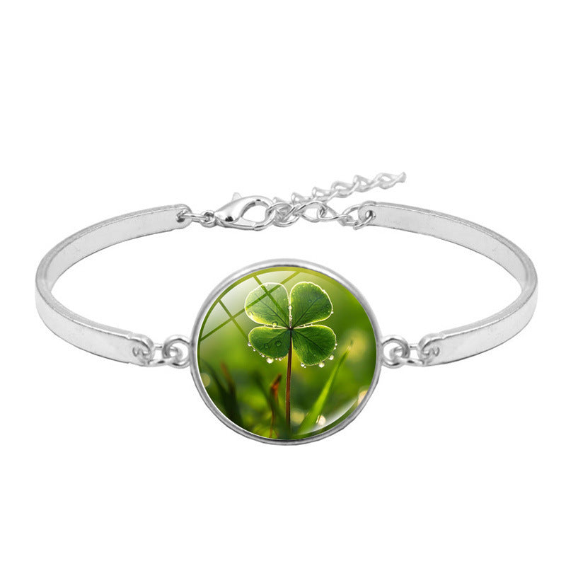 Lucky Four-leaf Clover Time Stone Female Gift Bracelets