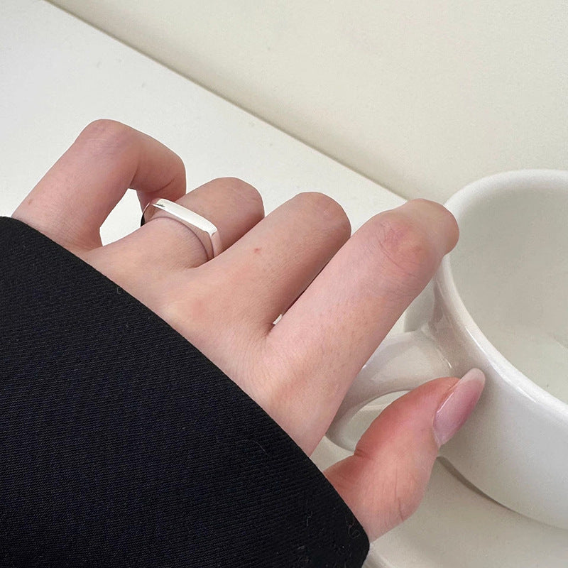Women's Geometric Simple Glossy Minimalist Fashion Temperamental Switchable Index Rings