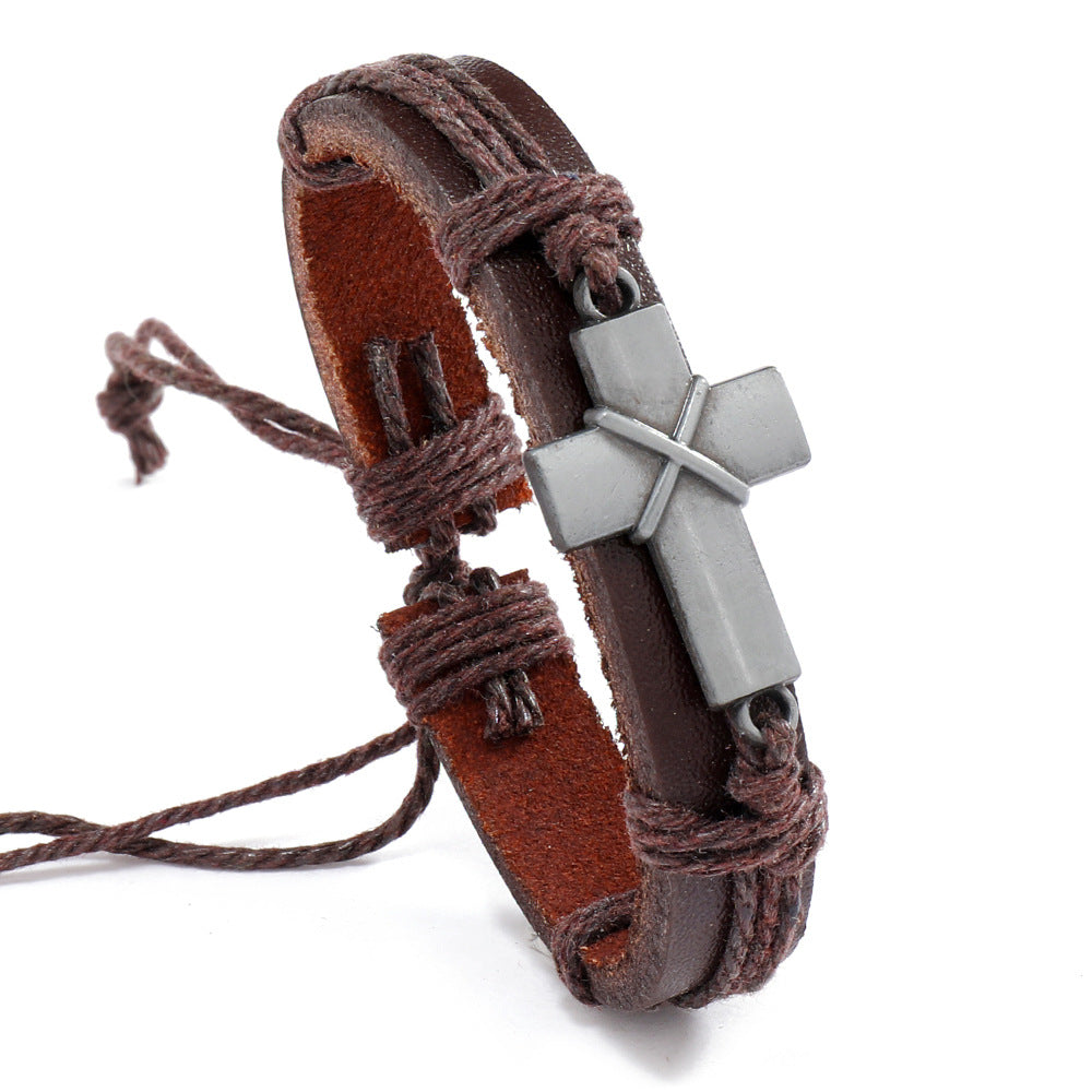 Men's Ornament Personality Handmade Braided Leather Simple Bracelets