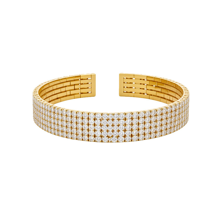 Galaxy Shining Round Open-ended Light Luxury High-grade Elegant Dinner Bracelets