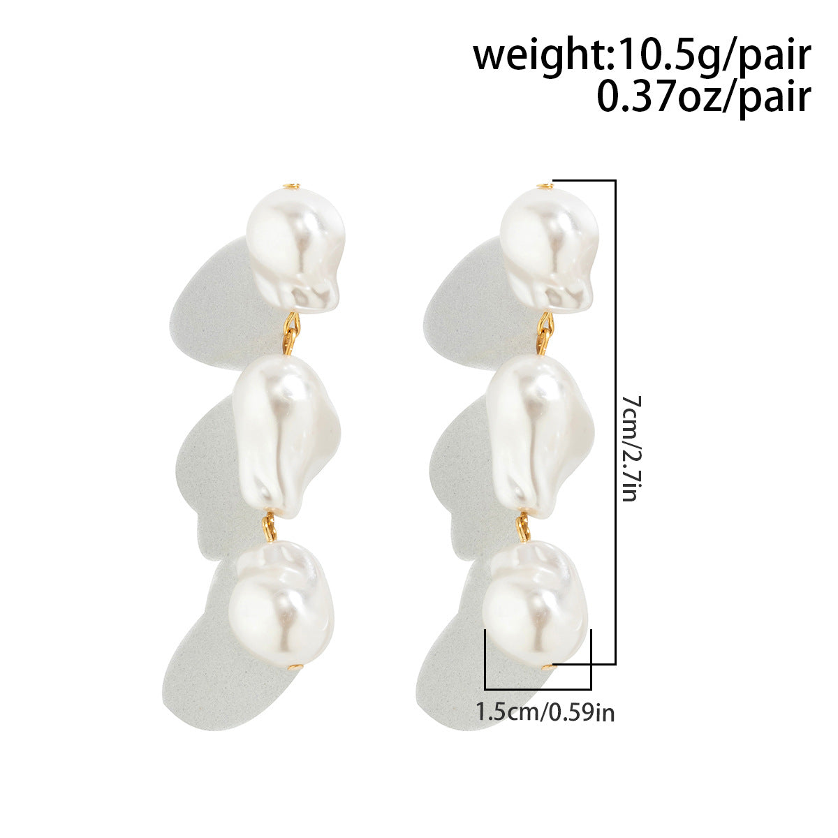 Boucles d'oreilles simples de tempérament de style français de forme géométrique cool