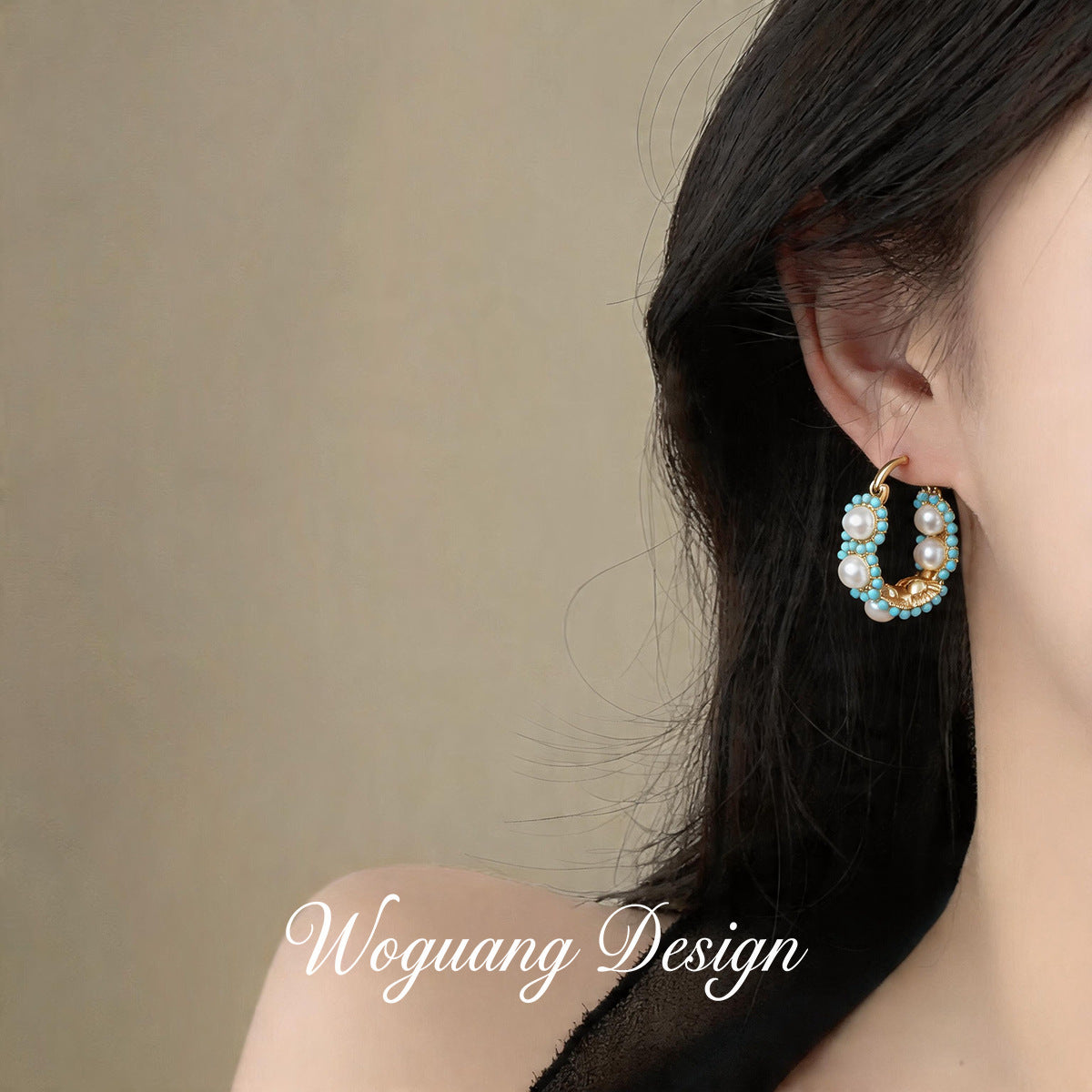 Winding Pearl Fashionable Personalized Design Versatile Light Luxury Ear Buckle