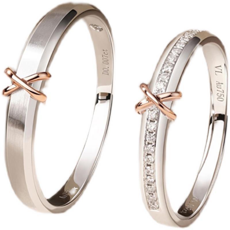 Damen &amp; Herren &amp; Herzknoten Paar und einfache exquisite einzigartige Ringe