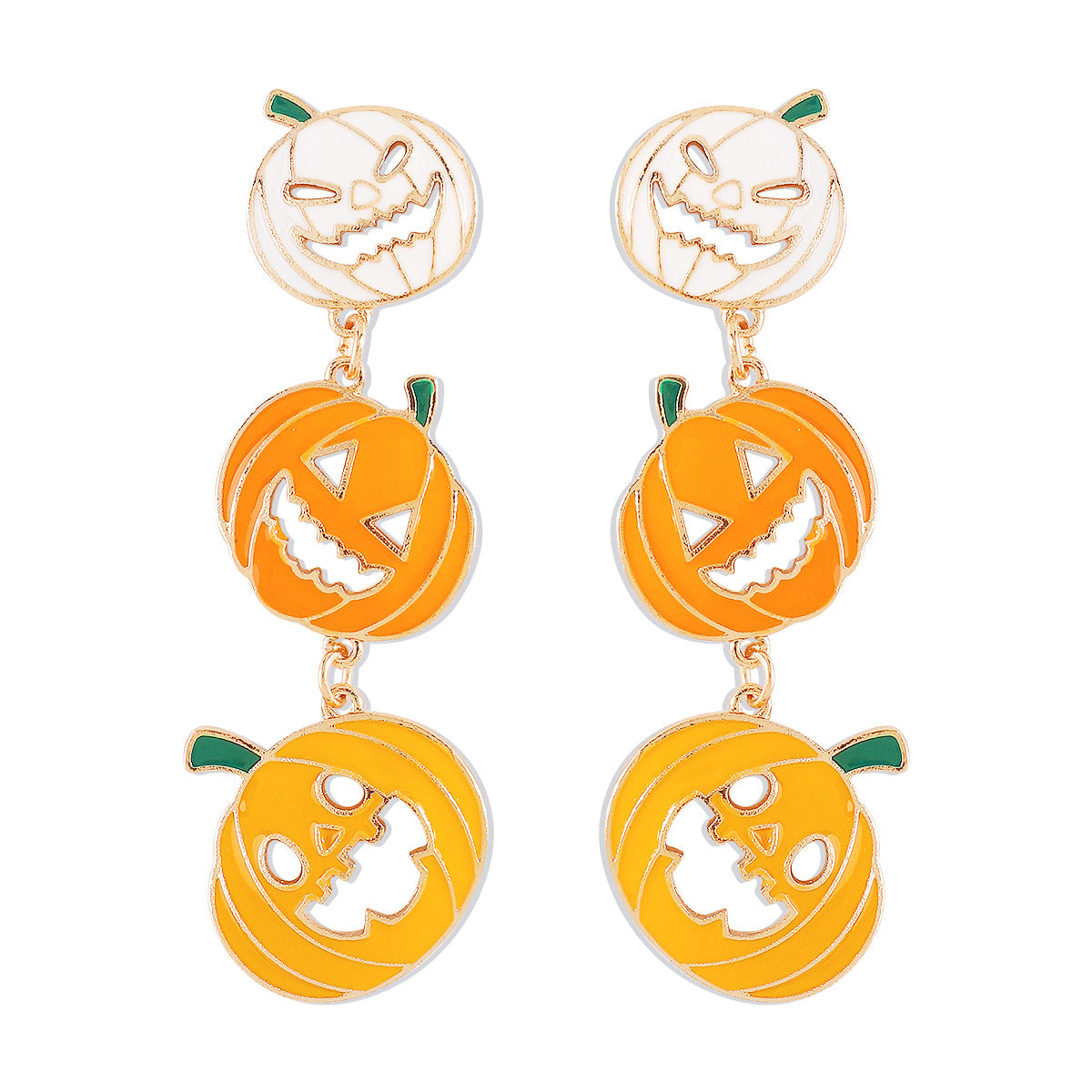 Boucles d'oreilles fantôme de citrouille foncée de fête d'Halloween de dessin animé