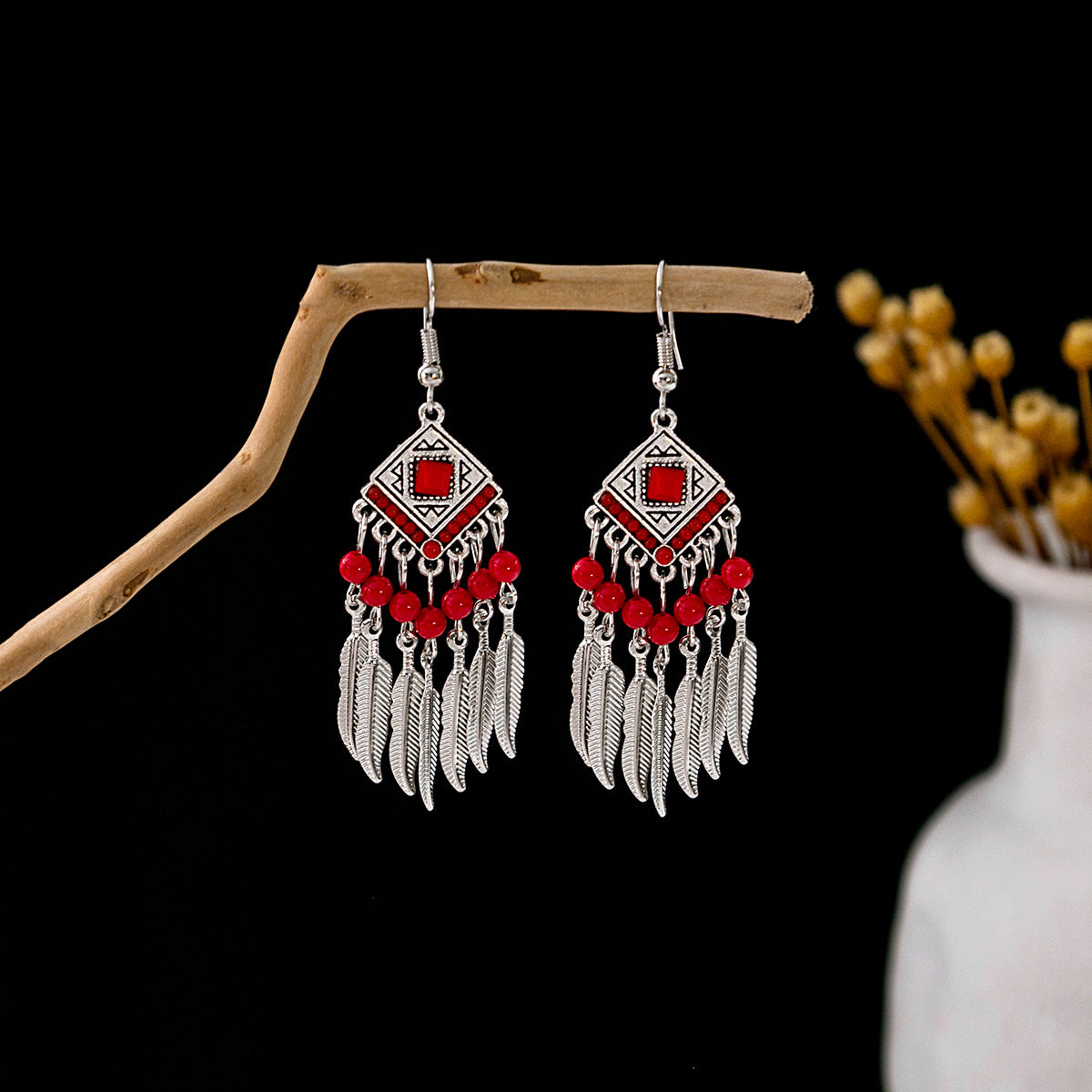 Tassel Turquoise Retro Minority Ethnic Style Earrings