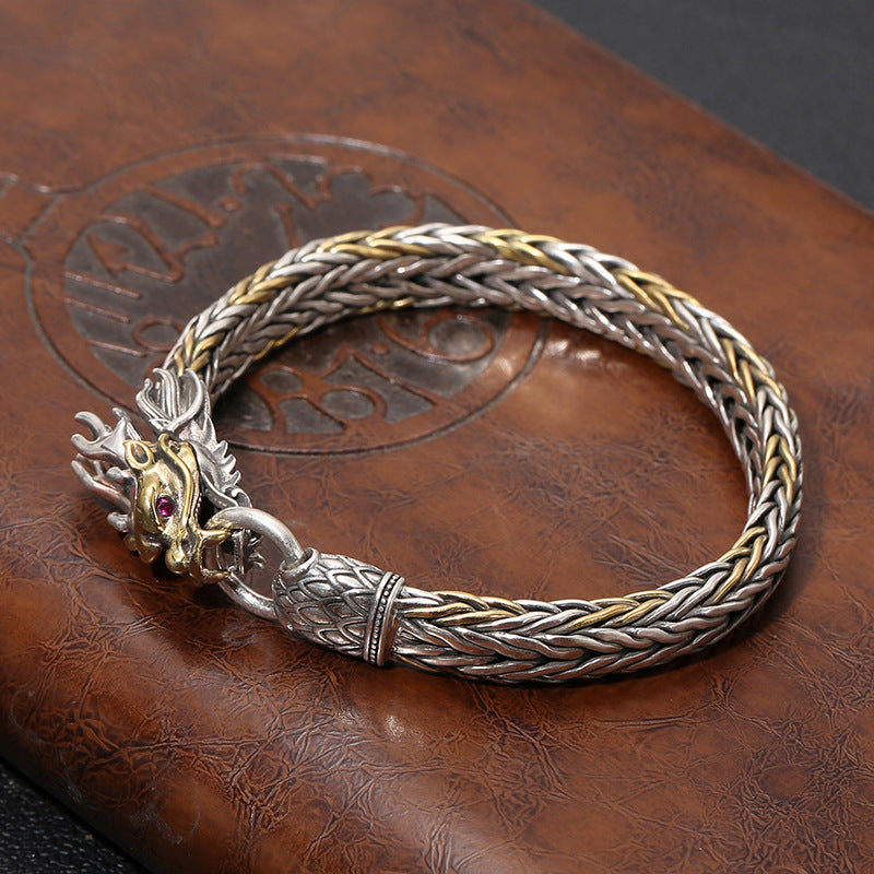 Herren Goldkopf Vintage Craft Thai Silber Armbänder