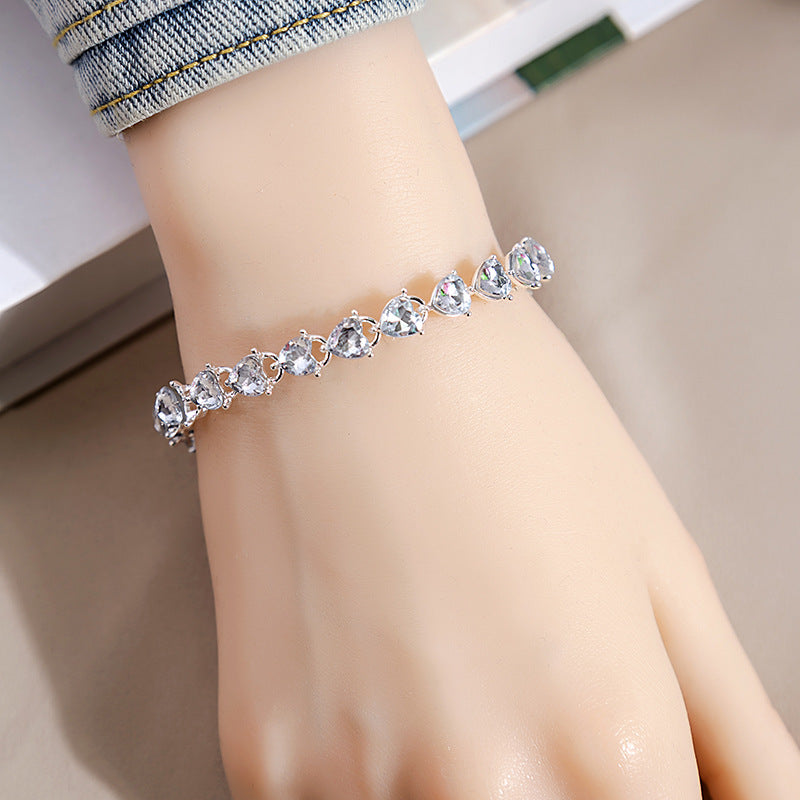 Rhinestone Fashion Color Willow Leaf Diamond Versatile Design Light Bracelets