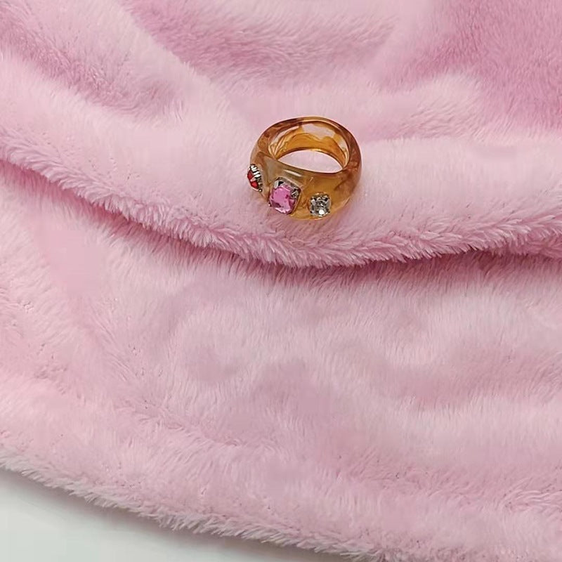 Female Resin Acrylic Jelly Color Personalized Ring