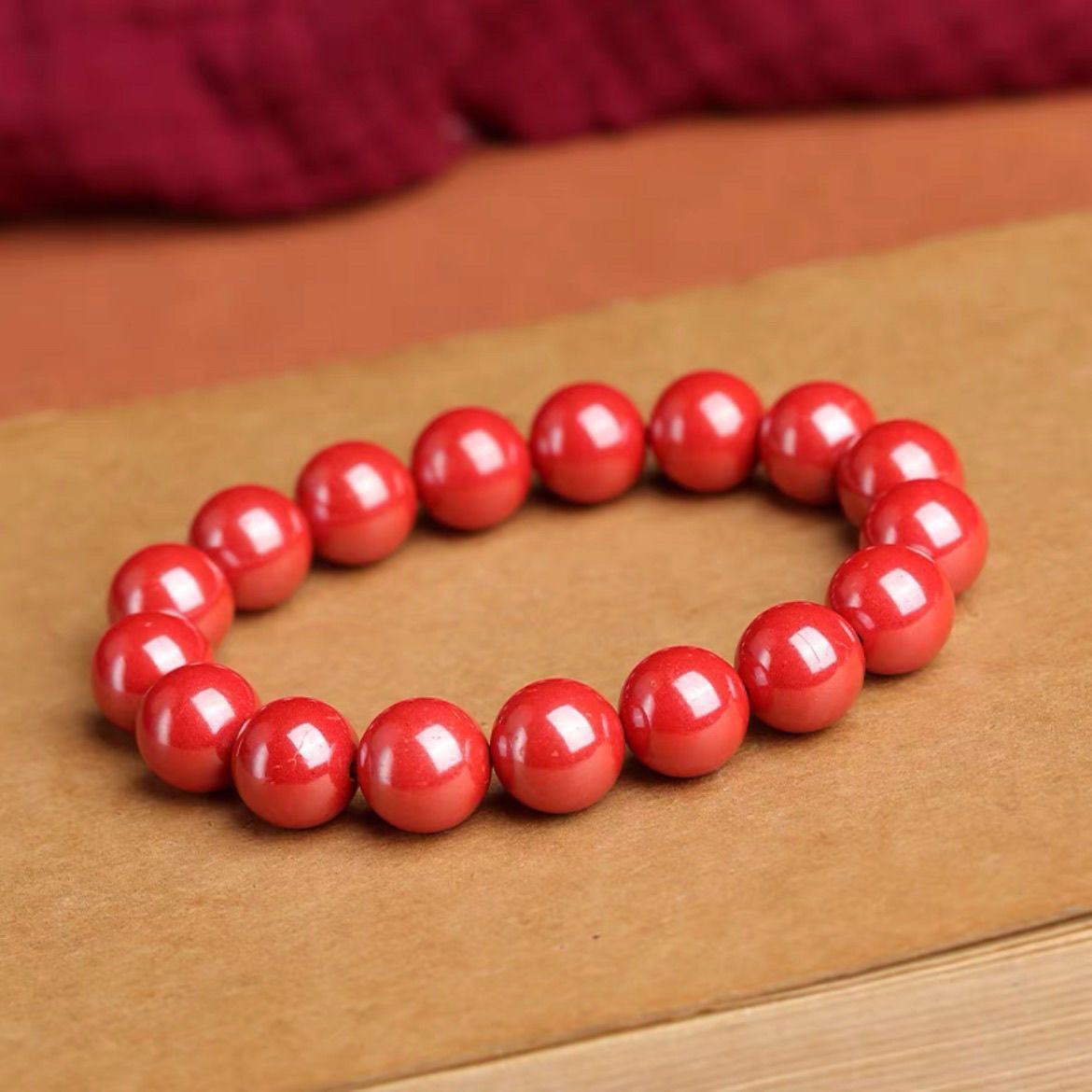 Women's & Men's Genuine Emperor Sandstone Round Beads Polished Bracelets