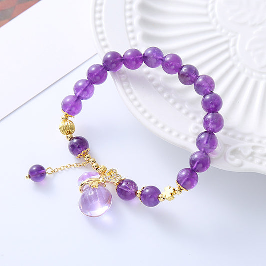 Amethyst Ethnic Style Money Bag Pendant Bracelets